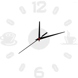 Wall Clocks Diy 3D Acrylic Coffee Cup Mirrored Clock Sticker Mirror Decals Removable Home Decoration Wallpaper