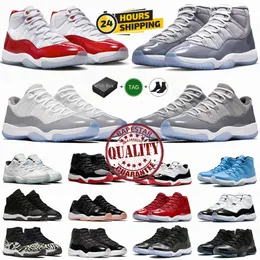 مع Box 11 11S Cherry Cool Gray Cement DMP Bred Low Midnight Navy Seniversary Black White Basketball Shoes Men Jumpman 11s J11 Womens Sports Sneakers