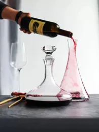 Big Capacity Decanter Handmade Crystal Red Wine Brandy Champagne Glasses Bottle Jug Pourer Aerator For Family Bar 240119