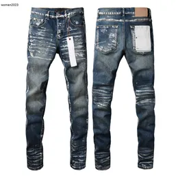 Designer-Jeans für Herrenhosen, lila Jeans, Herrenmarke Jean Distressed Ripped Biker Slim Fit Motorcycle Mans-Jeans mit gestapeltem Logo, 27. Januar