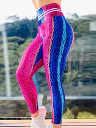 Leggings femininas coloridas corda impressa calças de treino calças de yoga roupas de fitness esportes wear cintura alta push up mulher roupas de ginásio