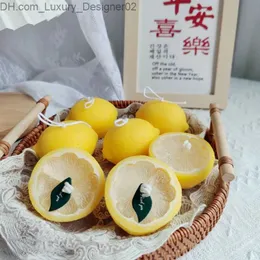 Candles Lemon Aromatherapy Candle Soy Scented Candle Home Decoration Photo Props Holiday Supplies Gifts Bathroom Decoration Q240127