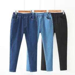 Винтажные узкие джинсы с высокой талией, женская одежда, S6XL, эластичные повседневные джинсовые брюки, женские уличные брюки с эластичной резинкой на талии 240118