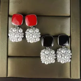 Designer Celins Jewelry Sailingjia's New Earrings in 2021 Korean Temperament Light Luxury Advanced Feeling Diamond Inlaid Pearl Square Earrings Female