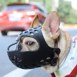 Trelas de borracha para cachorro, focinho para parar de morder, latir, mastigar, pet, curto ajustável, respirável, cobertura de boca, suprimentos para cães