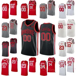 대학 농구 1 Roddy Gayle Jr Jersey Ohio State Buckeyes College 23 Zed Key 10 Jamison Battle 0 Scotty Middleton 34 Felix Okpara 2 Bruce Thornton Stitched