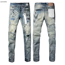 Designerjeans für Herrenhosen, lila Jeans, Herrenjeans, Distressed Ripped, Biker, Slim Fit, Motorrad, gestapelte Herrenjeans, 27. Januar