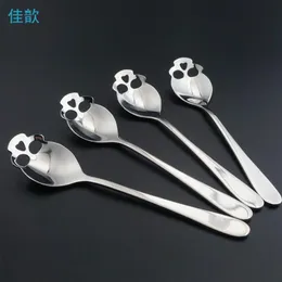 whole-jiaxin 1 pcs flatware 스테인리스 스테인리스 스컬 두개골 모양 긴 손잡이 커피 숟가락 티스푼 디저트 숟가락 아이스크림 아이스크림 캔디 스푼 2738