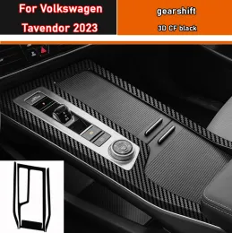 Adesivo per interni auto Pellicola protettiva per scatola ingranaggi per Volkswagen Tavendor 2023 Adesivo per condizionatore d'aria per auto in fibra di carbonio nero