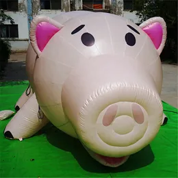 Partihandelsgigantbelysning rosa uppblåsbar gris tecknadsmodell med luftblåsare för köpcentrum dekorativ reklam, evenemang 001