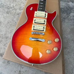 LP Ace Electric Guitar ، Fingerboard Rosewood ، Top Flame Maple ، Podical Mahogany Solid ، 22 Frets ، Chrome Hardware