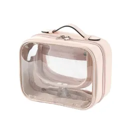 Водонепроницаемая косметичка для хранения, двухслойная кисточка для макияжа, многофункциональная большая вместительная женская дорожная прозрачная сумка 240124