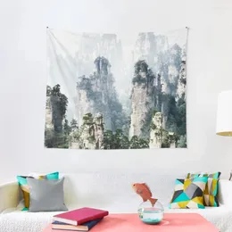 Gobeliny pływające góry Zhangjiajie National Forest Park Art Po Print Tobestry Nordic Decor Decor Dekoracyjna ściana