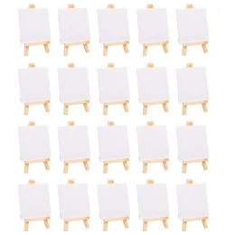 Supplies 20pcs Mini Canvas Drawing Board with Easel, Painting Canvas Panel, Suitable for Art Painting Party Supplies