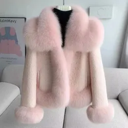 Women Fur Big Kołnierz Temperament 2024 Wyściełana kurtka Slim imitacja damskie płaszcz eksploduje ciepłe płaszcze