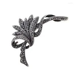 Broschen CINDY XIANG Strass Schwarze Blume Für Frauen Mode Vintage Pin Party Hochzeit Zubehör Große Broschen Geschenk