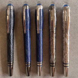 Wakaka Monte Blue Planet Corving Metal Edition Edition Signature Ballpoint Ink Fountain Pen