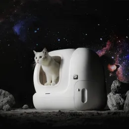 Lådor självrengöring kull lådan antisand stängda katter magasin katt toalett automatisk smart app fjärrsandlåda petkit kullmax för katt