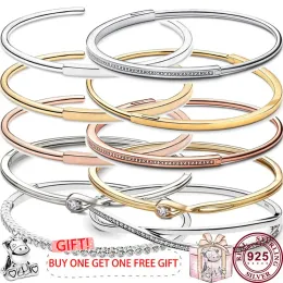 Bangles New Hot 925 Assinatura de Prata Série Id Meteor Original Mulheres Clássico Sinal Aberto Pulseira Noivado DIY Moda Charme Jóias