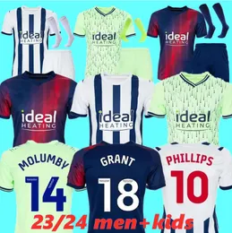 23 24 West Bromwich Soccer Courseys Molumby Yokuslu Dike Brunt Asante Albion 2023 2024 Home Away Grant Wallace Swift Phillips Diangana Football Shirt Men Kids Kids