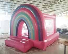 wholesale Rainbow 8ft Mini Bounce House Inflatable white Bounce jumping Commercial Inflatables Bouncy Castle Wedding Party Bouncer Jumper for Sale