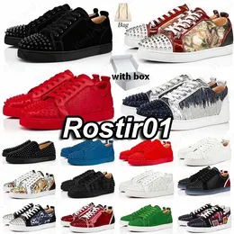 Herren Casual Red-Bottoms Schuhe mit Box Herren Damen Sneakers Designer Schuhe Low Black White Cut Leder Splike Tripler Vintage Luxus Trainer Z6Rz #