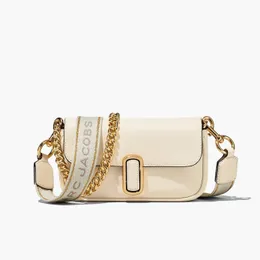 Stylish Shoulder Casual Designer Crossbody Bag Simple Portable Magnetic Lock Opens and Closes with Chain Strap in Smooth Leather