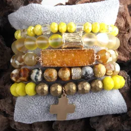 Armband RH Fashio Designer Pärledarmband Set Natural Stone Crystal 5pc Armband Bangles Set for Fashion Jewelry