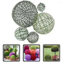 Dekoratif Çiçekler 5 PCS Yapay Bitki Topiary Ball Kafesi Plastik Sahte Çim Çerçeve Çiçek Raf Tutucu
