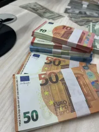Копирование денег Фактический размер 1:2 Настоящие поддельные банкноты Банкноты евро Ffcjb