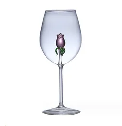 Şampanya için gül gözlükleri içme bardakları goblet cam copones el yapımı çiçek calici vino gravür