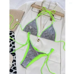 Kadın Mayo İki Parçası Tankini Bandage Plajı Giyim Giyim Silyet Ekleme Düşük Bel Yeşil Set Kadın 2024 Yüzme Takımını Kadınlar İçin