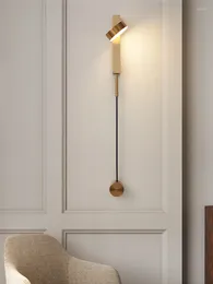 Lâmpada de parede moderna nórdica loft dourado quarto LED arte simples corredor de cabeceira