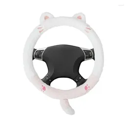 Steering Wheel Covers Car Cover Animal Short Plush Wrap Breathable Auto Accessories