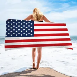 Handtuch Sommer Strand 90 180 cm USA-Flagge Mikrofaser tragbar bedruckter Sternstreifen wasserabsorbierende Badebekleidung Dusche großes Badezimmer