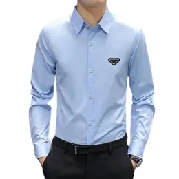 Tasarımcı Lüks Erkekler Sıradan Gömlek Elbise Gömlek Atletik İnce Fit Uzun Kollu Streç kırışıksız rahat düğme aşağı iş gömleği Erkek Üstler Giyim Giyim Multi-Colo