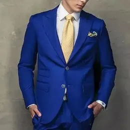 Ternos masculinos azuis para casamento, noivo, smoking, festa, jantar, fantasia, homem, roupa de noivo, duas peças, jaqueta, calças 240123