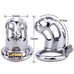 FRRK-116 Mäns kyskhetslås Dildo Anti Cheating CB Lock Stainless Steel Chastity Device Penis Övning Sex Toy The Boys G R