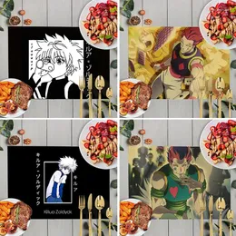 Maty stołowe anime Hunterxhunter x lniana pensjonat harajuku manga dekoracje non slip kubek naczynia