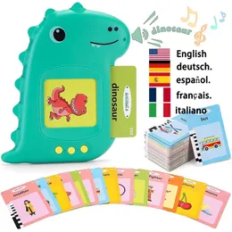 Kleinkind sprechende Lernkarten, Lernmaschinenspielzeug, Montessori, Sprache, Autismus, sensorisch, Englisch, Deutsch, Spanisch, Französisch, Italienisch, 240124