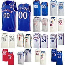 College Kansas Jayhawks Basquete 1 Hunter Dickinson Jerseys Mulher Juventude 15 Kevin McCullar Jr 24 KJ Adams Jr 10 Johnny Furphy 23 Parker Braun Nicolas Timberlake