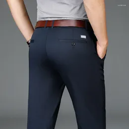 Abiti da uomo Pantaloni da lavoro a tubo dritto Pantaloni casual Primavera e autunno Pantaloni classici di marca elastici comodi e larghi in cotone