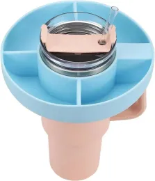 핸들 스낵 보울이있는 30/40 온스 텀블러 용 스낵 그릇 컵 액세서리를위한 재사용 가능한 스낵 링 WLL2132 22 ll