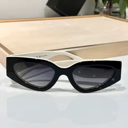 Okulary przeciwsłoneczne Cat Eye Black Ivory/Gray Gradient Designer okulary Sonnenbrille Women Shades Sunnies Gafas de Sol Uv400 Okulara z pudełkiem