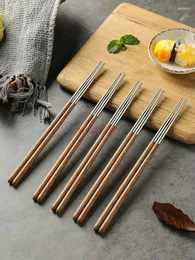 Chopsticks högkvalitativa kycklingvinge trä rostfritt stål med anti -glid och temperaturmotstånd