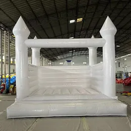 Partihandel kommersiell uppblåsbar vit studshus PVC Bouncy Castle Moon Jumping Bouncer Wedding Jumper Användning för barnrevisioner