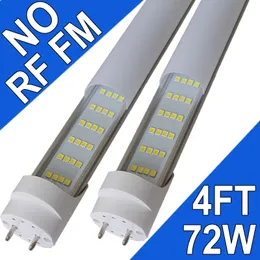 G13 Led Bulbs, 72W NO-RF RM Driver 7500lm 6500K 4 Foot Led Bulbs, T8 T12 Led Replacement Lights, G13 Single Pin Clear Cover, Replace F96t12 Fluorescent Light Bulbs usastock