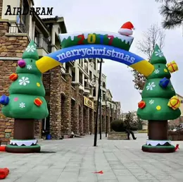 wholesale Custom 4m/6mW Inflatable Archway Santa Claus or Christmas tree arch for holiday decoration event advertisement-3