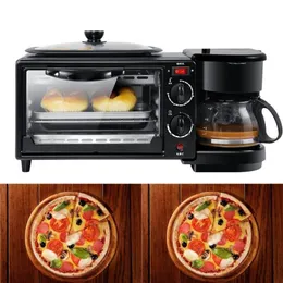 Commercial Household Electric 3 in 1 Breakfast Making Machine Multifunction Mini Drip Coffee Maker Bread Pizza Vven Frying pan Toa277G