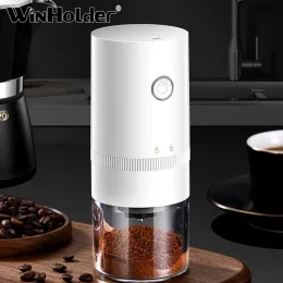 Mills Winholder Electric Coffee Grinder Auto Coffee Beans Mill Conical Burr Grinder Machine For Travel Portable White USB RADERABLE